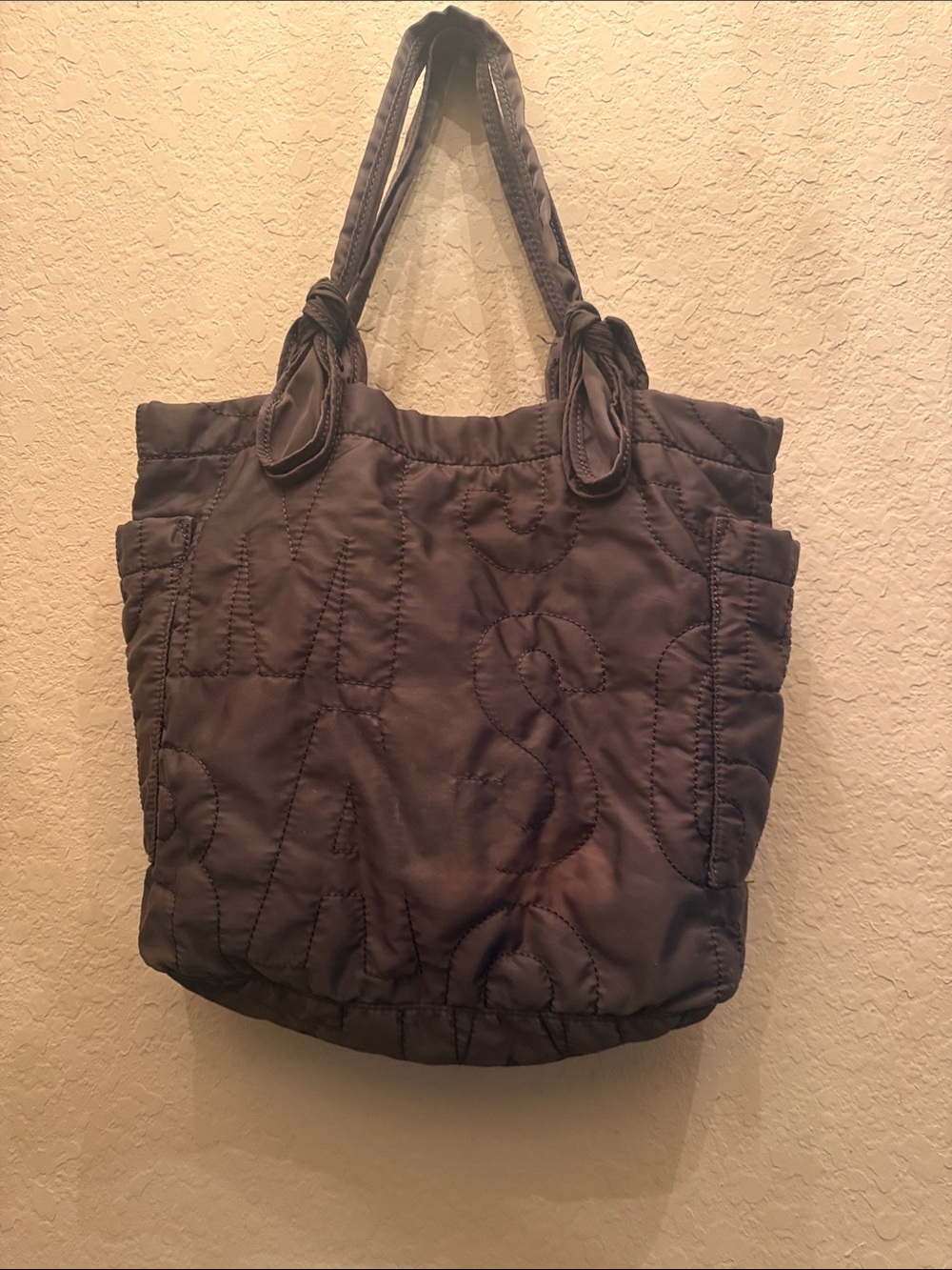 Marc by Marc Jacobs Quilted Tote in Dark Brown with Gold Plate - Picture 2 of 2